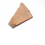 Fragment van schotel die met loofwerkmotieven versierd is