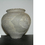 Pot with rounded belly and straight base