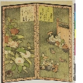 MRAH-JP.02959(F)・・柳々居辰斎「闘鶏と椿の二局屏風」