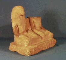 Group statue of two seated men