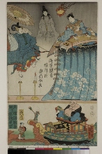 Automates et acrobaties des artistes de Ōsaka, Sakurazuna Komaju et Sakaruzuna Kōkichi, à Asakusa