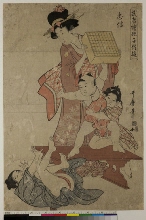 Musha-e gata kodomo asobi (Jeux d'enfants calqués sur des représentations de guerriers): Le guerrier Satō Tadanobu 