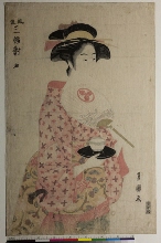 Fūryū sanpukutsui (Un triptyque élégant): Feuille de droite (Migi), Takashimaya Ohisa, hôtesse de maison de thé