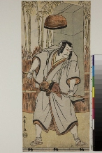 L'acteur Ichikawa Danjūrō V soit dans le rôle de Nagasaki Kageyu Saemon, déguisé en pèlerin rokubu (cf. Keyes) soit dans le rôle de Abe no Sadatō déguisé en moine itinérant