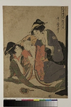 Shichi-go-san kodakara awase (Sept-cinq-trois: Collections de petits trésors): La cérémonie de kamioki ou 'laisser les cheveux' (kamioki no zu)