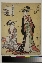 Seirō Kinki shoga (Les Quatre Talents dans les Maisons vertes): La courtisane Tsukioka, pensionnaire de la maison Hyōgoya (Hyōgoya uchi tsukioka)