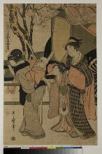 Imitation du char impérial présenté au sanctuaire de Mimeguri à l'occasion de l'exposition speciale des trésors (Mimeguri kaichō takaranō mitate goshō guruma)