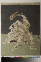 Gorōmaru saisissant Soga no Gorō pendant l'attaque nocturne