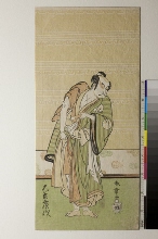 L'acteur Ōtani Hiroji III dans le rôle d'un otokodate avec une pipe