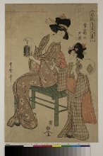 Fūryū zashiki hakkei (Huit vues élégantes du salon de réception): Incandescence du soir sur la cage à lucioles