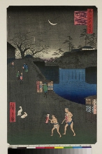 Meisho Edo hyakkei (Cent vues d'endroits célèbres d'Edo): La colline Aoi à l'extérieur de la Porte Toranomon