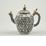 Lidded teapot, European gilded silver mount