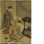 (Zashiki hakkei)(The Eight Parlor Views): Night rain on the daisu (tea stand)