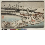 Tōto meisho (Famous places in the Eastern Capital): Snow over the precincets of Kameido Tenmangu Shrine