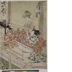 Toyokuni Toyohiro ryōga jūnikō (Twelve Months, drawn by Toyokuni and Toyohiro): Shichigatsu sanmai tsuzuki (Seventh Month, a triptych)