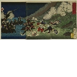 Kagoshima seitō zenzu no uchi (The surrender of Kagoshima): The naval landing at Sukuchi Village (Kaigun Sukuchi-mura he jōriku no zu)