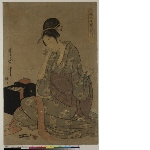 Fujin tewaza ayatsuri kagami (Women's handiwork: Models of dexterity): Needlework