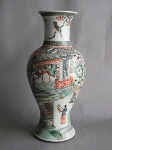 Vase decorated with Chinese scene in famille verte enamels