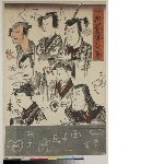 Nitakaragura kabe no mudagaki (Storehouse of treasured goods scribbling): Caricatures of actors in well-known roles 