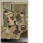 (Zashiki hakkei) (The Eight parlor views): Returning sails of the towel rack