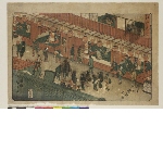 Edo meisho (Famous places in Edo) : View of the prosperous Saruwaka Street