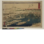 Tōto meisho (Famous places in the Eastern Capital): Clearing weather after snow at Nihonbashi Bridge