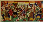 Generals drink the Emperor's health after the repression of the Satsuma uprising (Seinan chinbu shoshō tamau tenpai no zu)