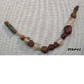 Bracelet with beads in pâte de verre, rock cristal and amber
