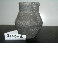 Grey carinated pot with high neck