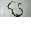 Necklace with forty-five glass beads (including a rim fragment of a glass recipient)